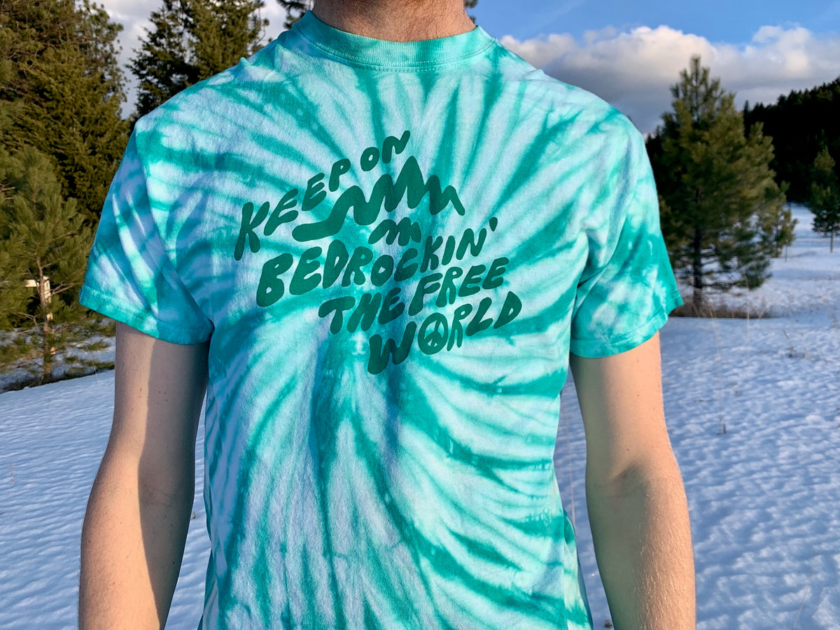 T-Shirt worn outside by person in mountains - Front