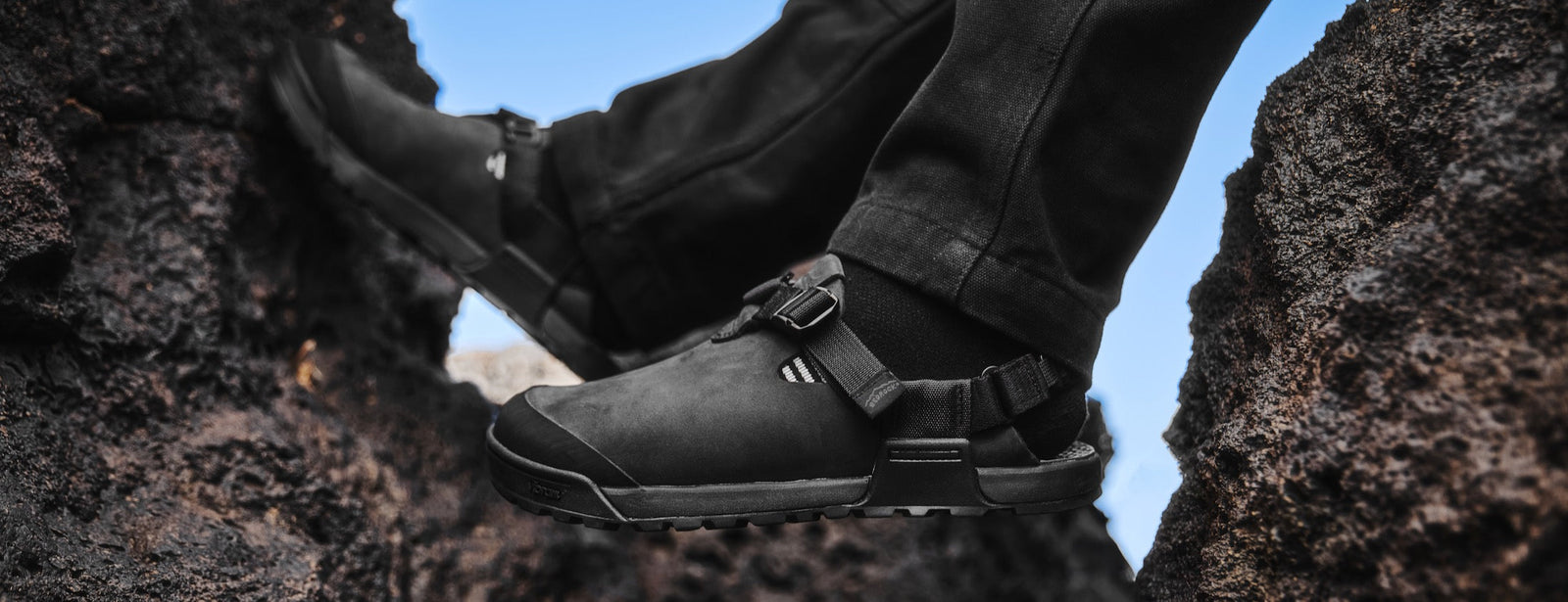 Mountain Clogs in Obsidian Gray Nubuck Leather