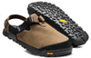 Pinecone Synthetic Suede Mountain Clogs view of rugged vibram sole and upper