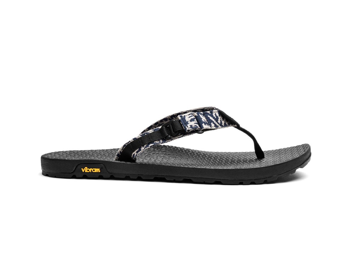 Abstract Navy Rockhound flip flop lateral view