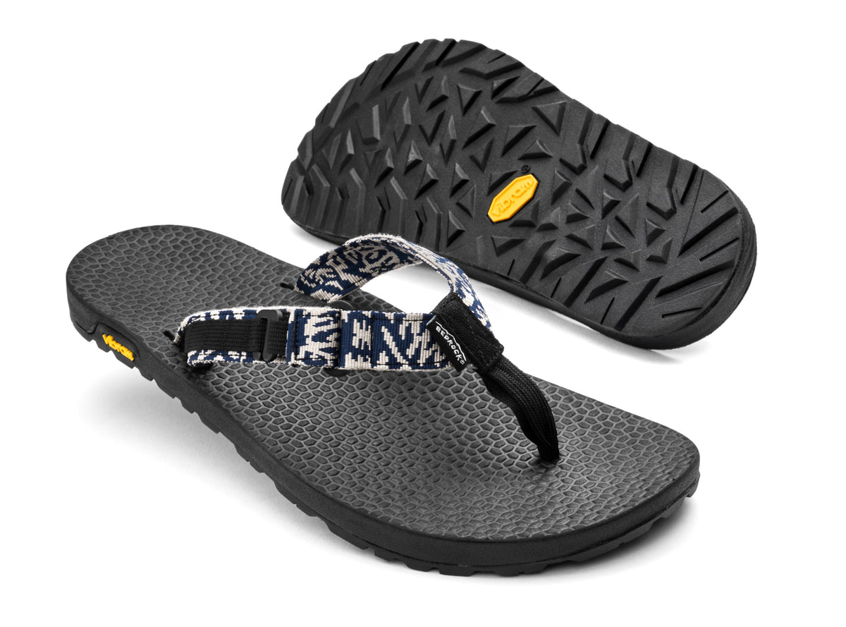 Abstract Navy Rockhound flip flop main view