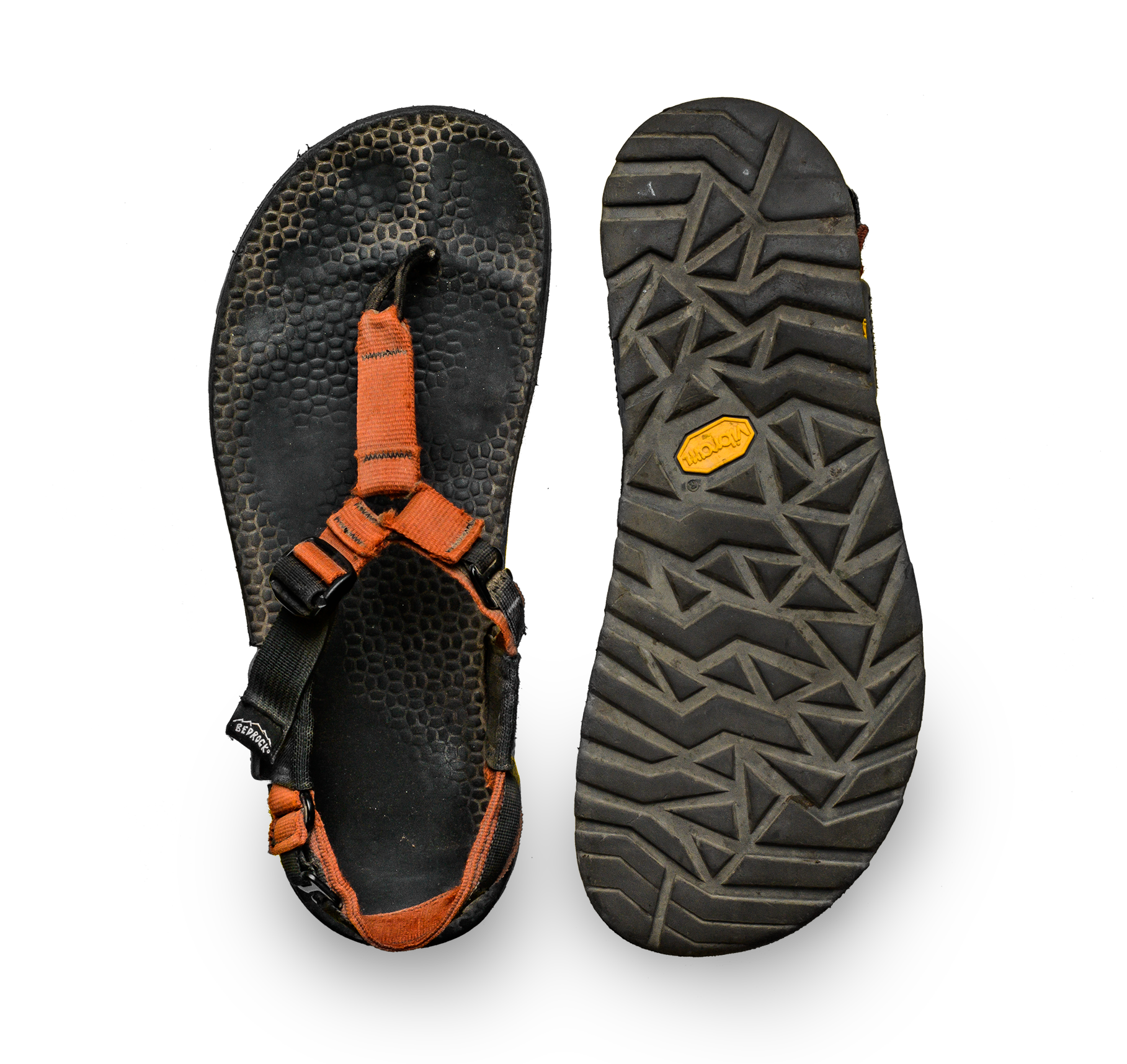 Well worn pair of Bedrock 3D Pro II Cairn Adventure Sandals