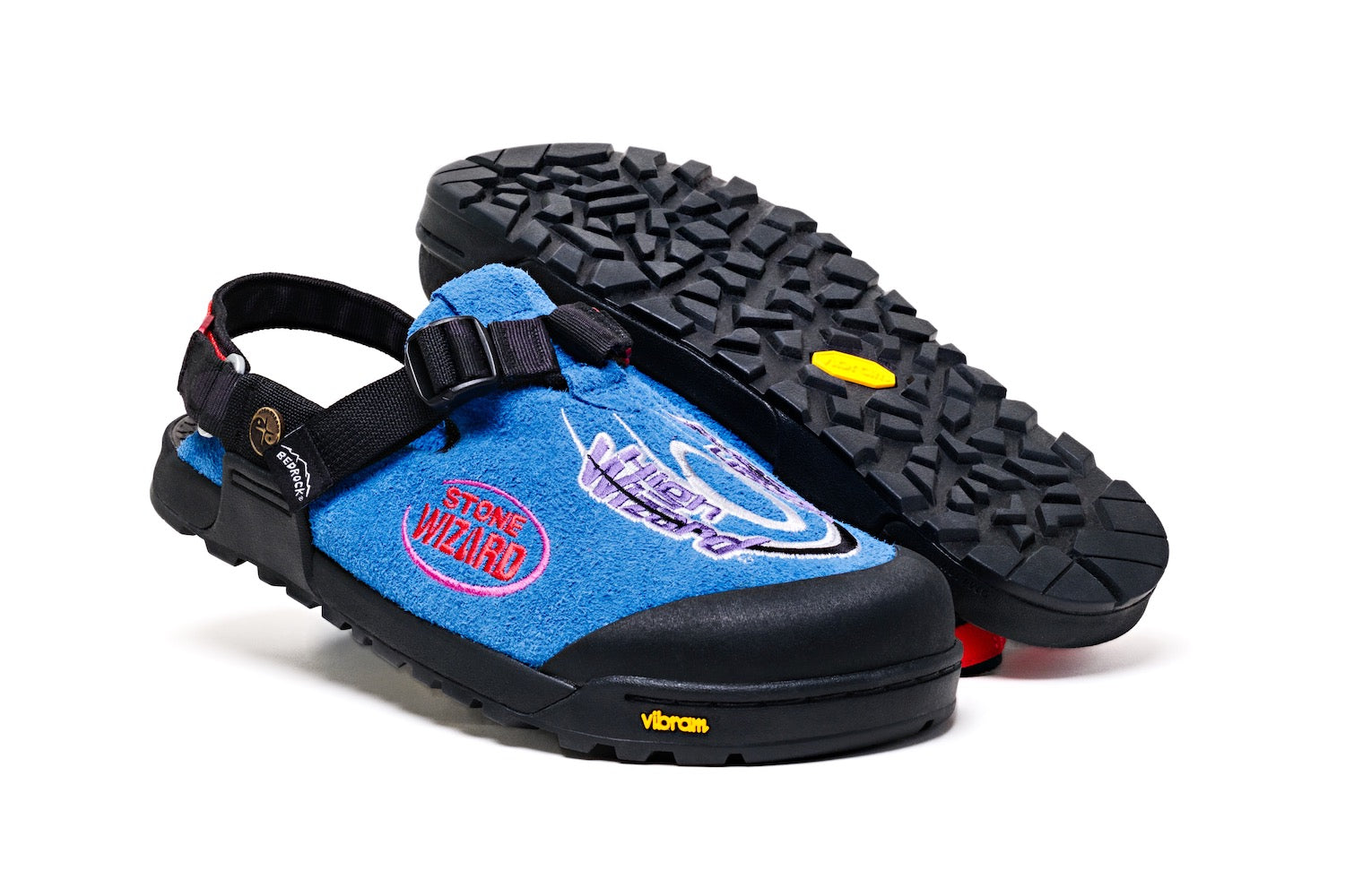 Stone wizard mountain clogs in cyber blue hero view